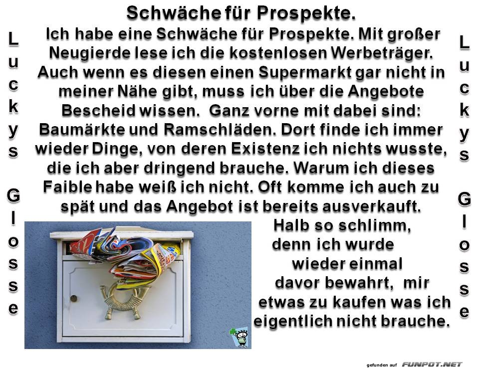 Schwche fr Prospekte