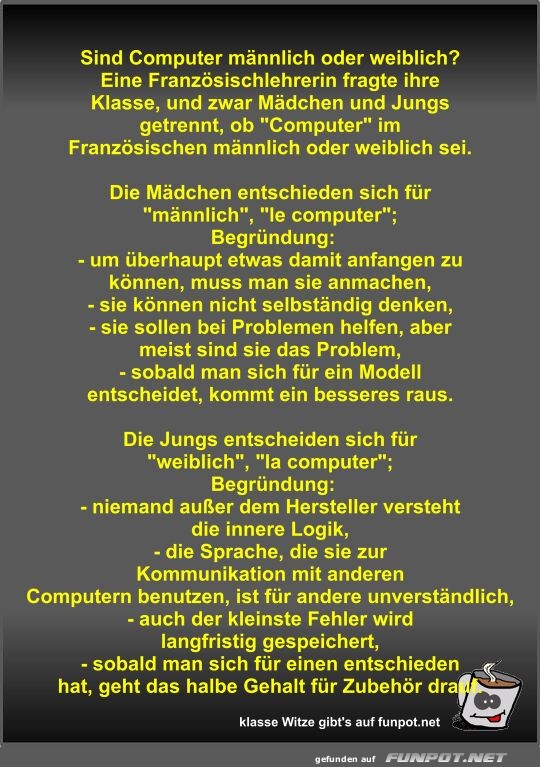 Sind Computer mnnlich oder weiblich?