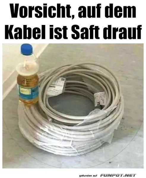 Saft auf dem Kabel