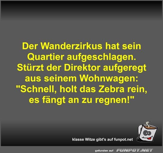 Der Wanderzirkus hat sein Quartier aufgeschlagen