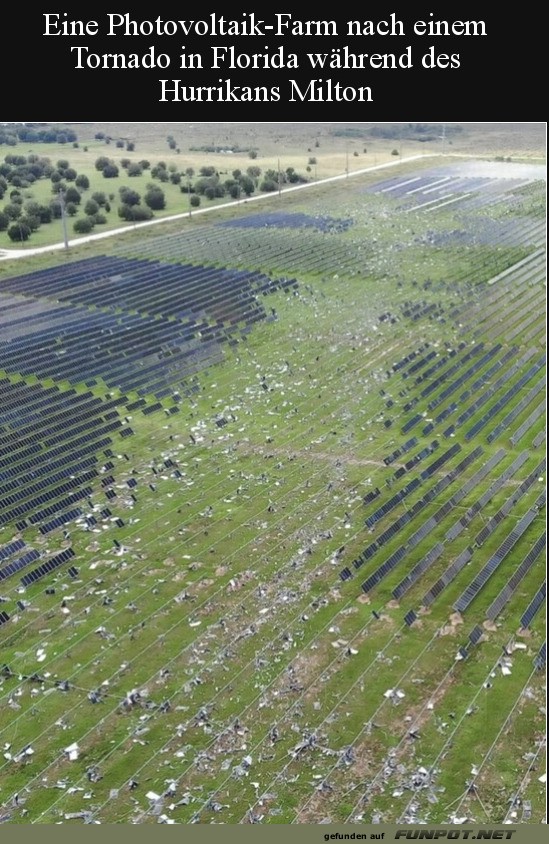 Schaden an Photovoltaik-Farm