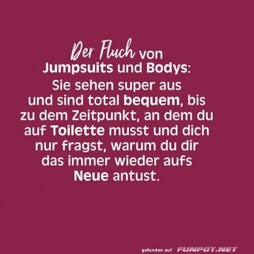 Fluch von Jumpsuits