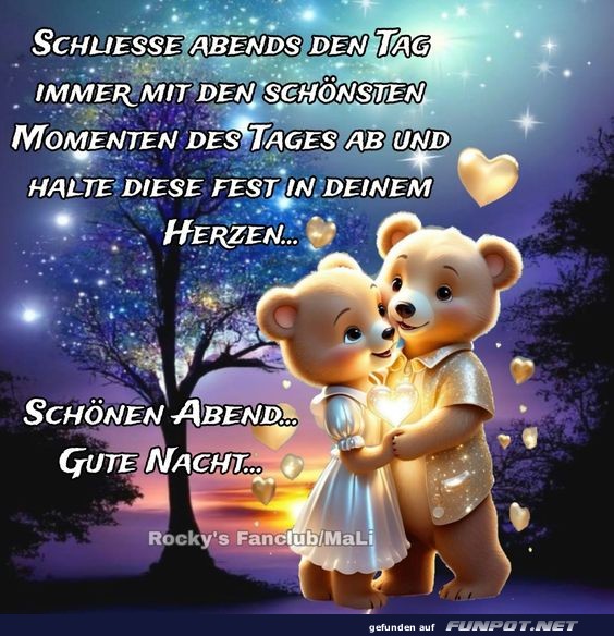 Schliesse Abends den Tag