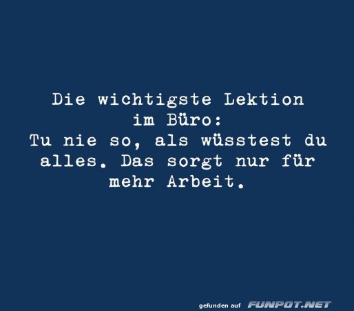 Wichtige Lektion