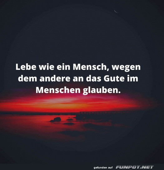 Lebe wie ein Mensch