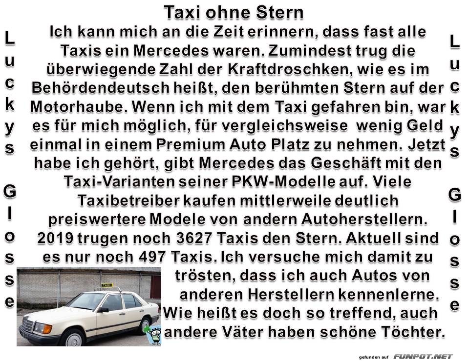 Taxi ohne Stern