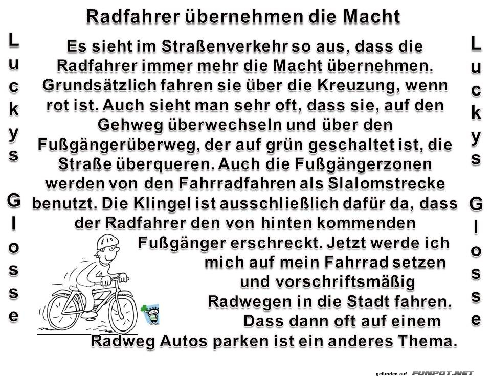 Radfahrer bernehmen die Macht