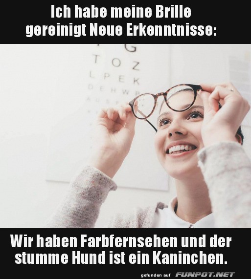 Brille gereinigt