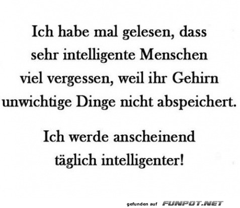 Ich werde immer intelligenter