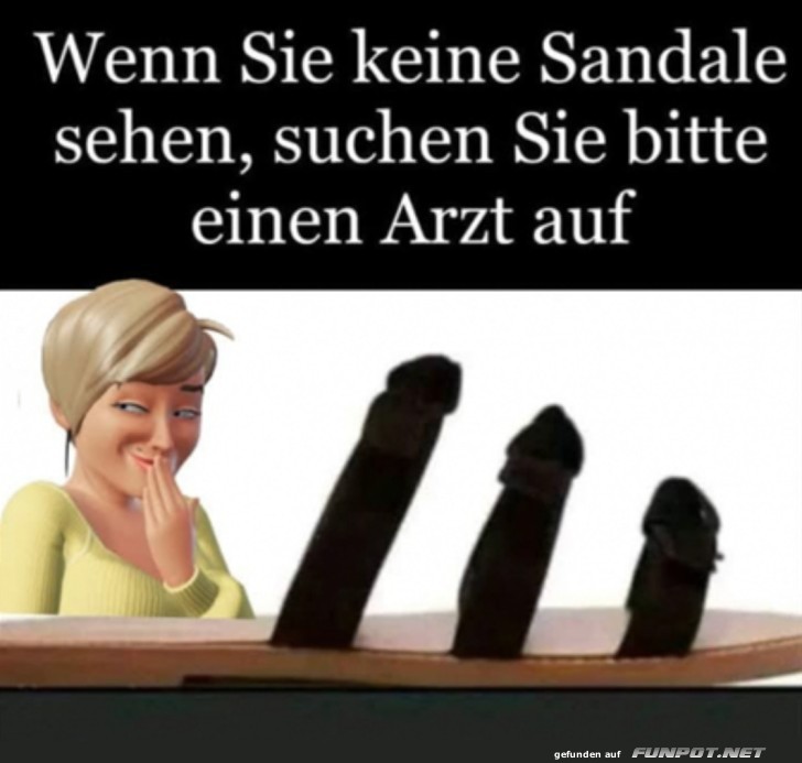 Wenn du keine Sandale siehst