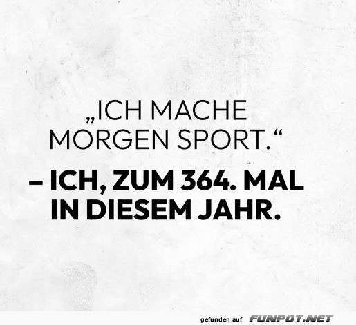 Ich mache morgen Sport