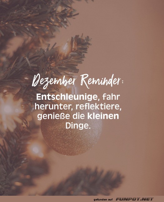 Erinnerung im Dezember