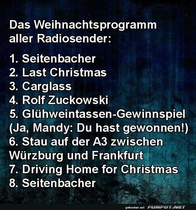 Weihnachtsprogramm der Radiosender