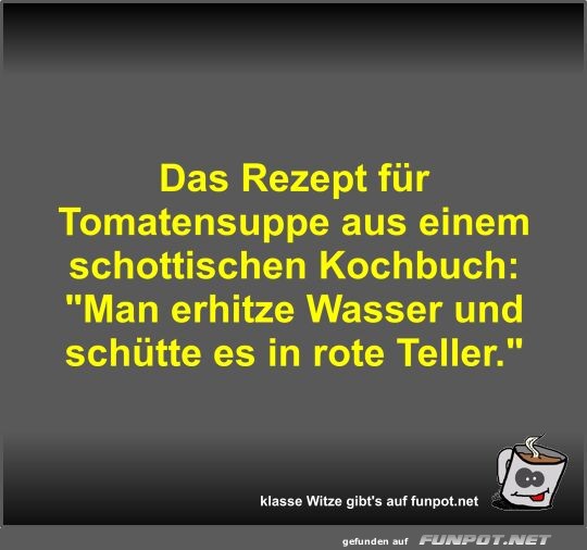 Das Rezept fr Tomatensuppe aus einem schottischen Kochbuch