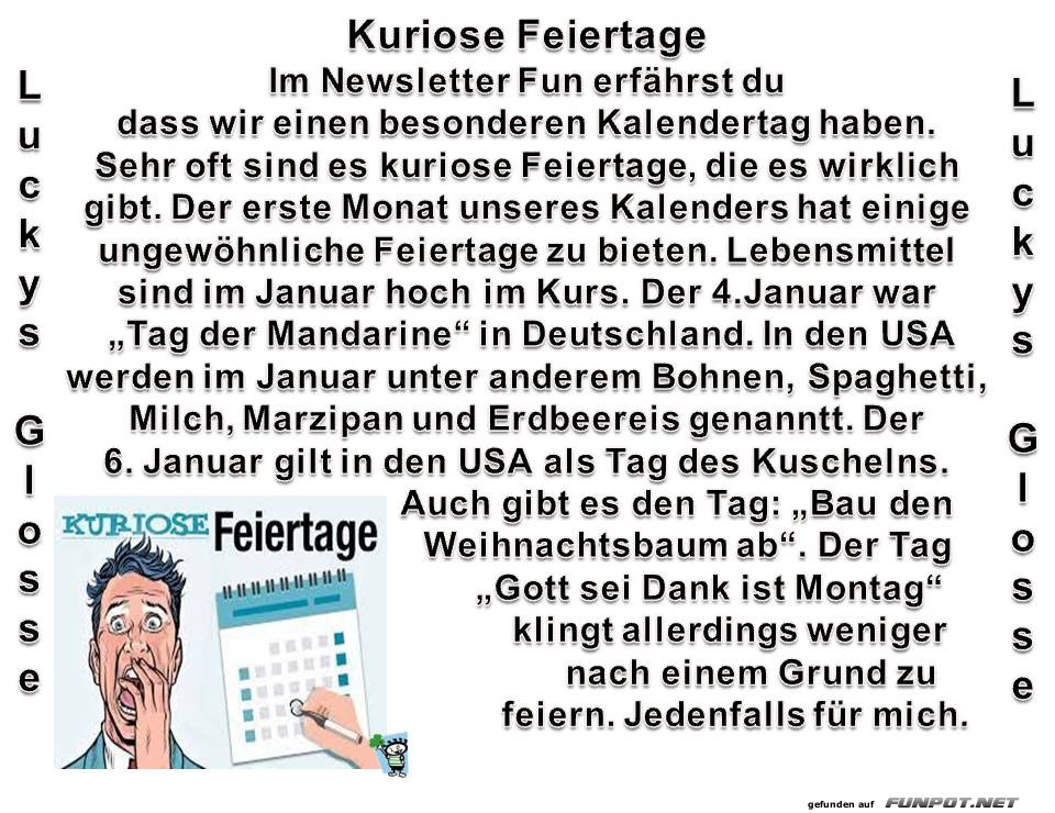 Kuriose Feiertage