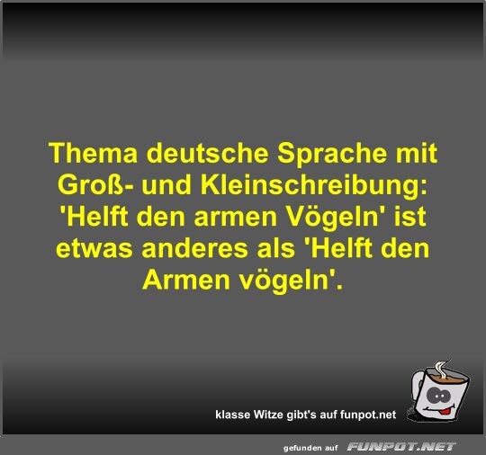 Thema deutsche Sprache mit Gro- und Kleinschreibung