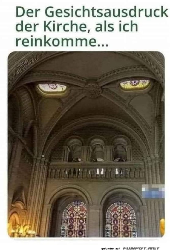 Kirchenausdruck beim Betreten