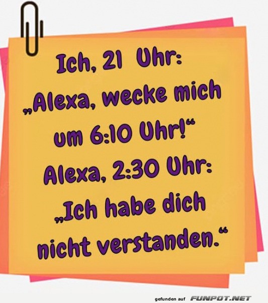 Missverstndnis mit Alexa am Morgen