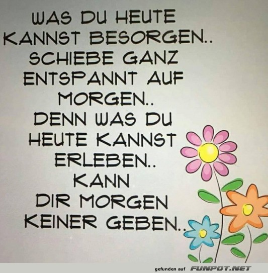 Motivierendes Spruchbild mit Blumen