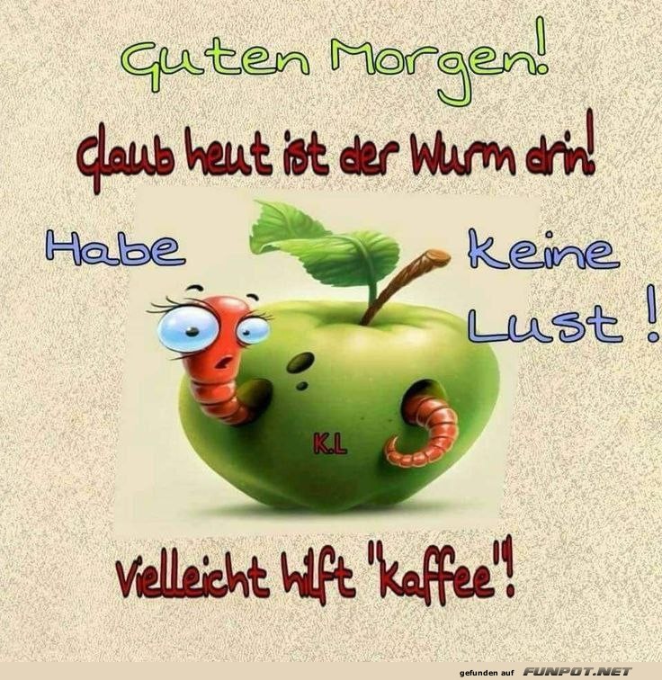 Witziger Guten-Morgen-Gru mit Wurm