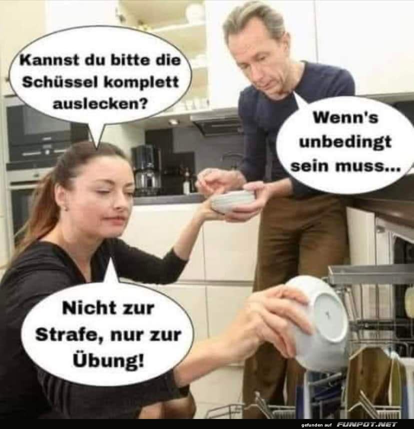 Humor in der Kche: Ein lustiger Dialog