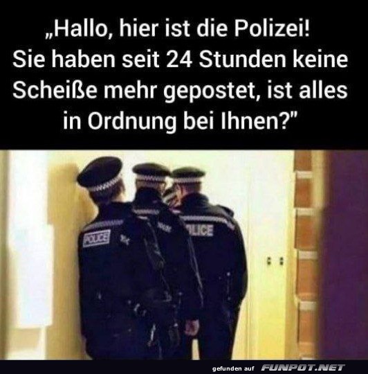 Polizeihumor: 24 Stunden keine Posts