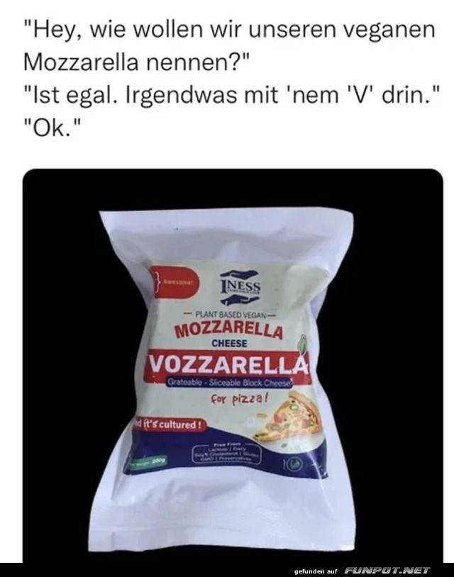 Humorvolle Namenswahl fr veganen Kse