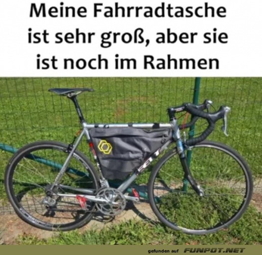 Fahrradtasche optimal im Rahmen integriert