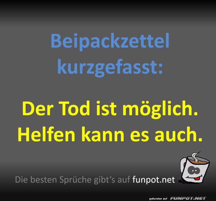 Beipackzettel kurzgefasst