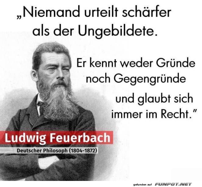 Zitat von Ludwig Feuerbach ber Urteil und Bildung