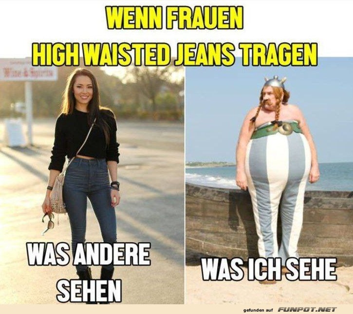 Warnehmung von High Waisted Jeans