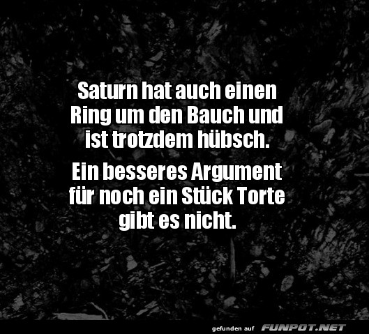 Saturns Ring und Torte: Ein Vergleich