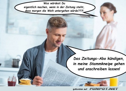 Endzeit-Lesestoff: Ein Frhstcksdialog