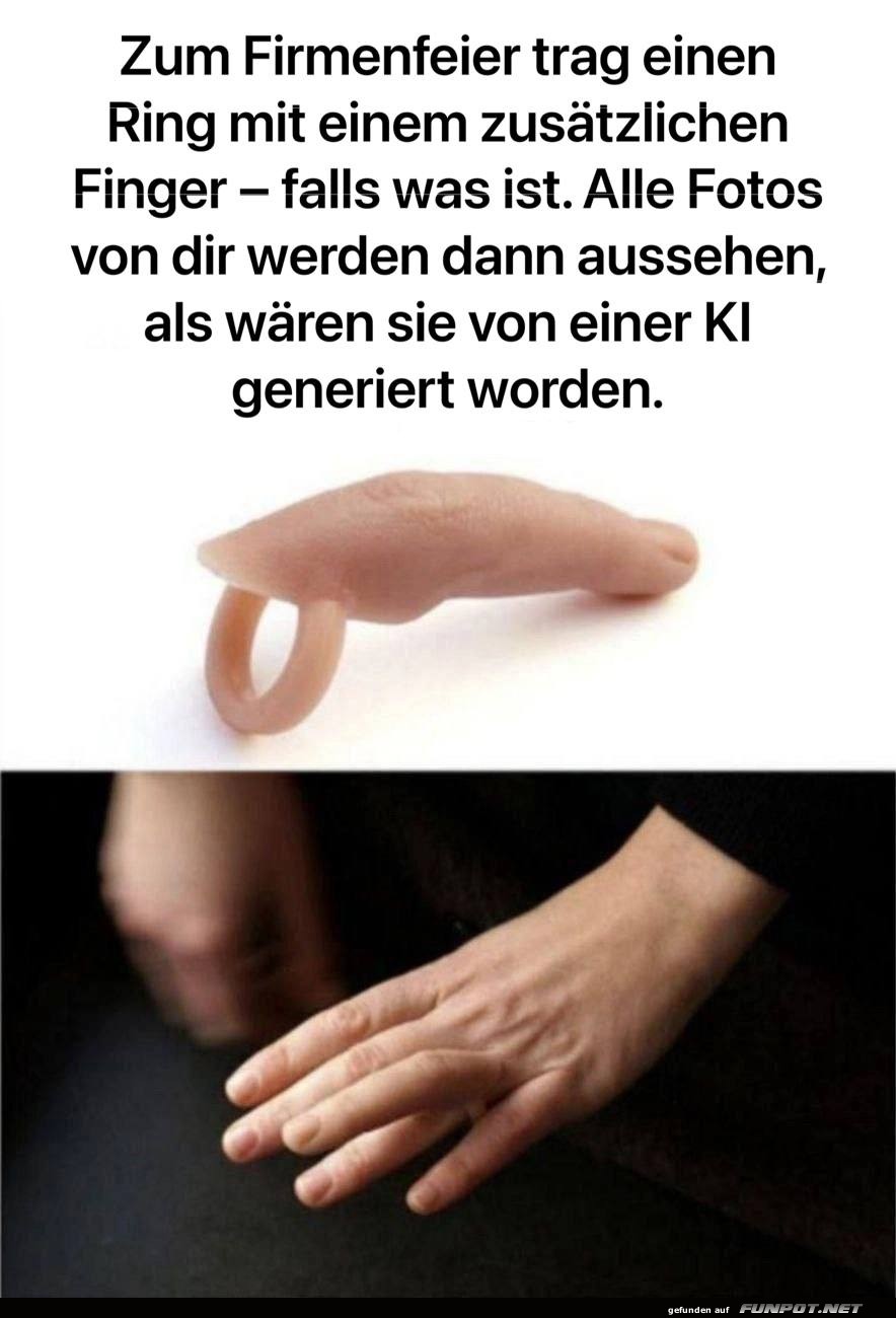 Trage einen Ring mit einem zustzlichen Finger