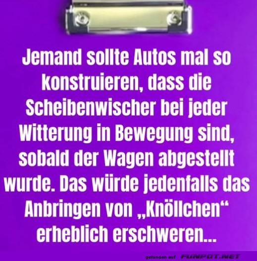 Idee zur Verbesserung von Autoscheibenwischern