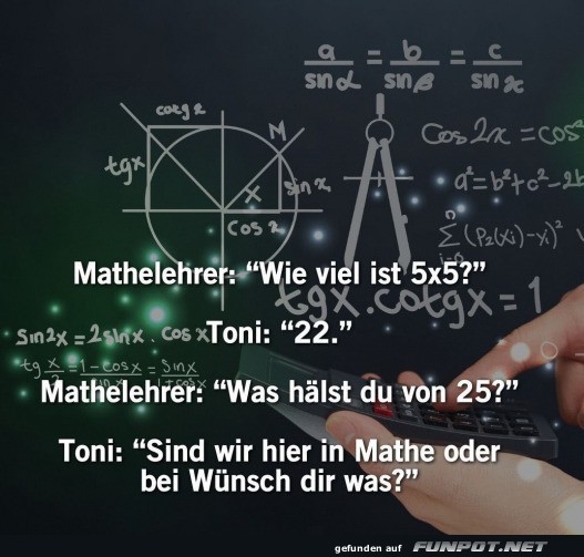 Mathe-Witz ber Multiplikation und Wunschdenken