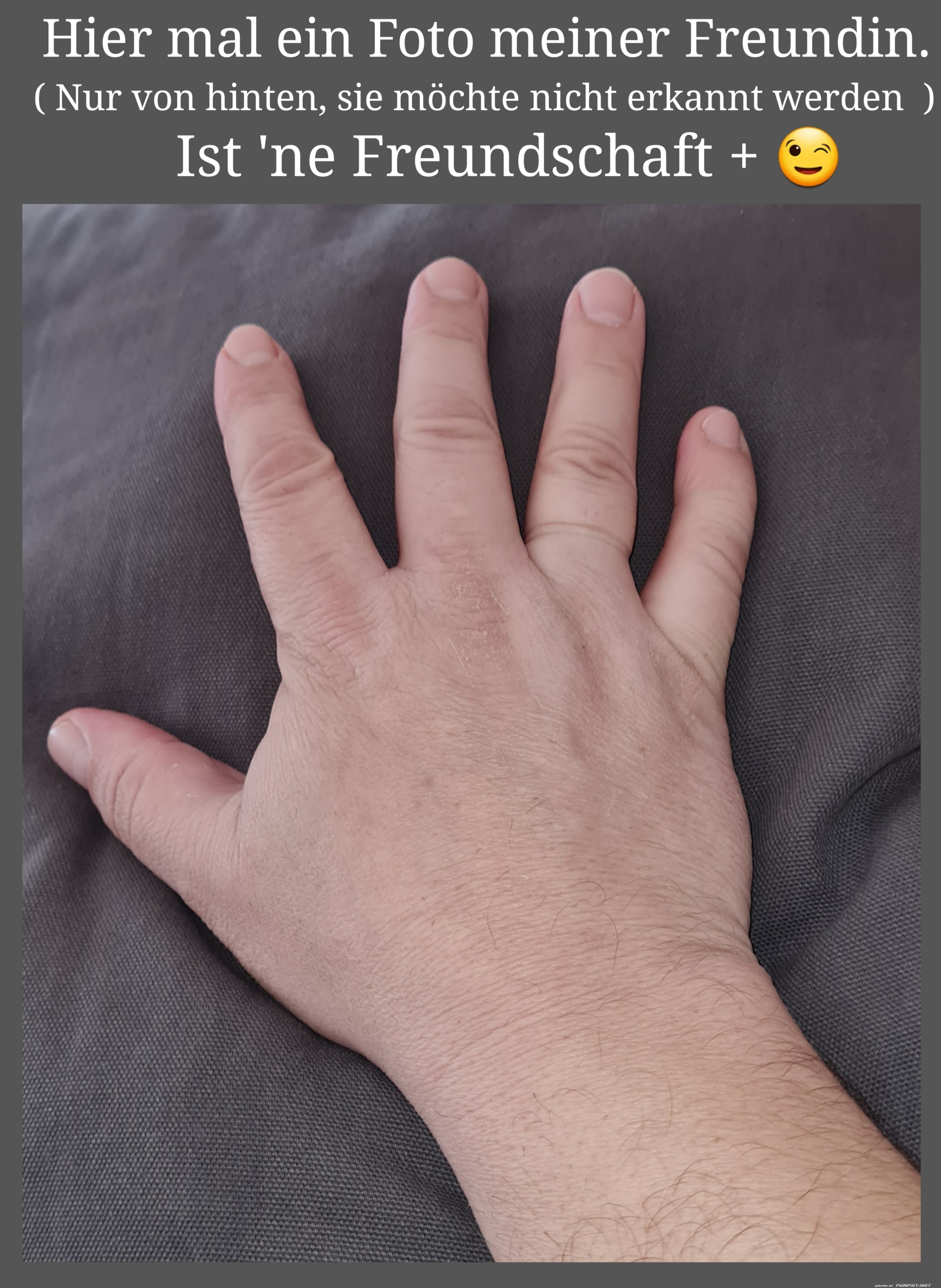 Lustiges Foto von Hand als Freundin