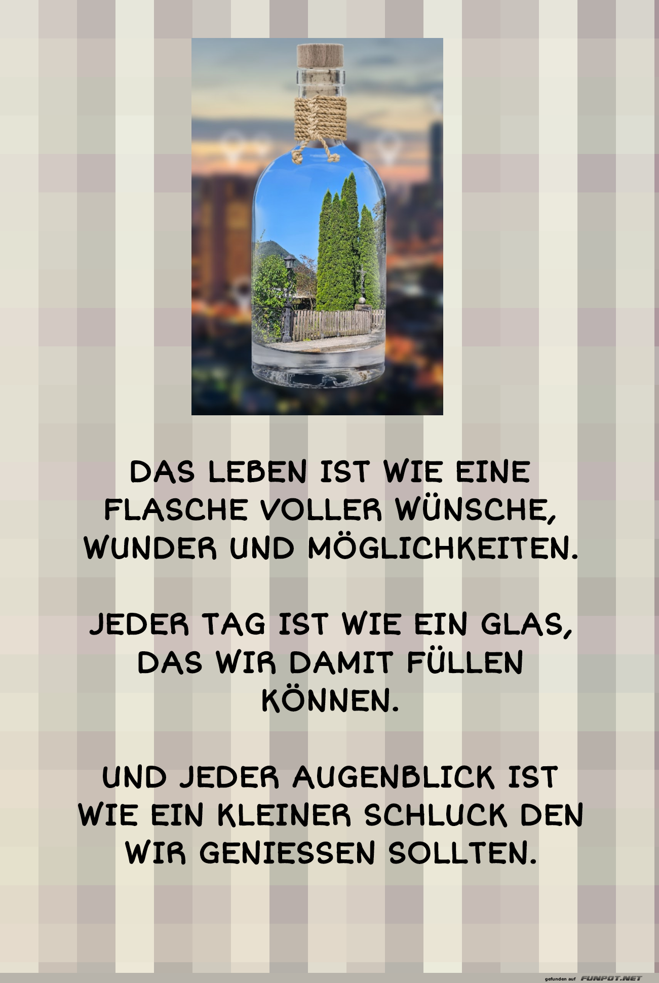 Das Leben ist wie eine Flasche voller Wunder