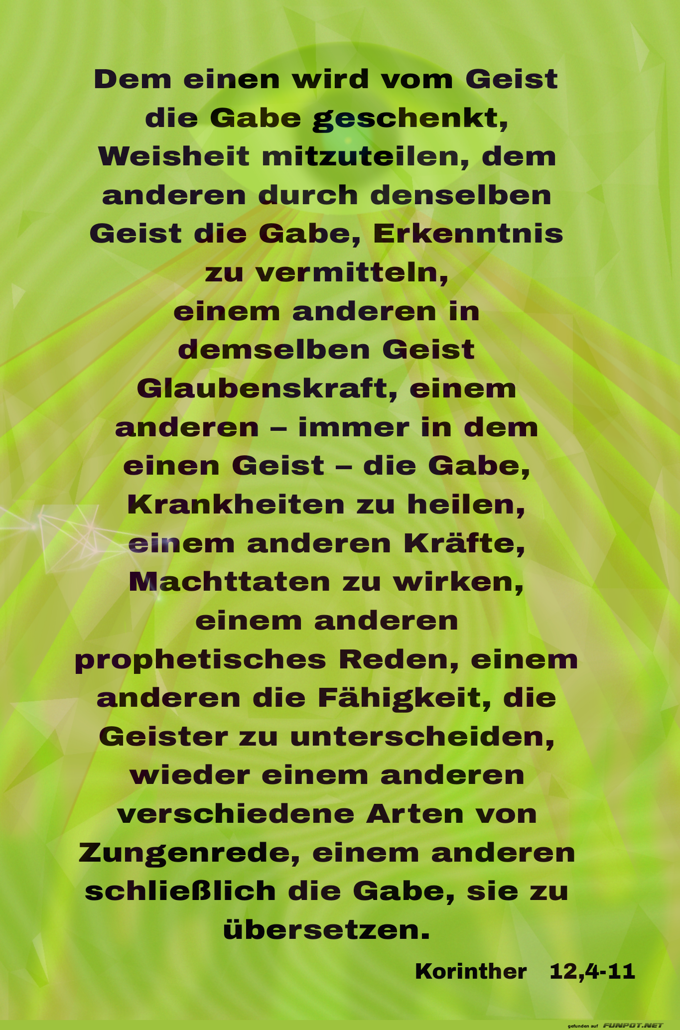 dem einen wird vom geist dem einen wird vom geist