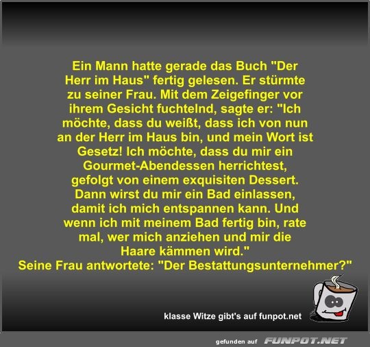 Ein Mann hatte gerade das Buch 