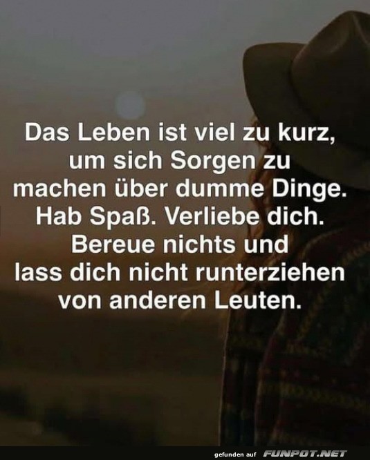 Geniee das Leben und bereue nichts