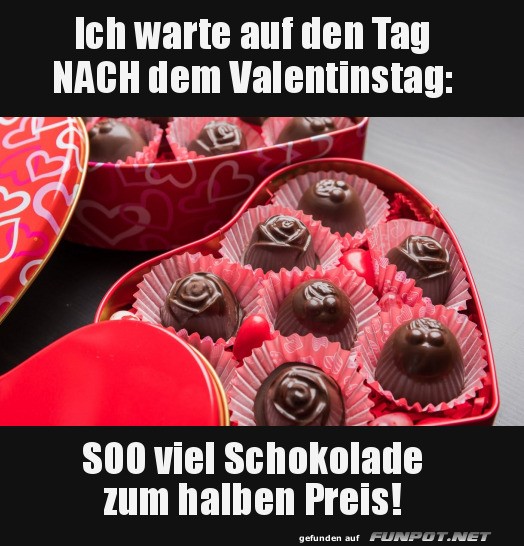 Schokoladen-Genuss nach Valentinstag