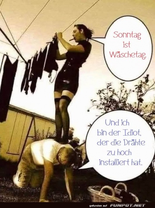 Witziges Bild vom Wäschestag Witziges Bild vom Wäschestag