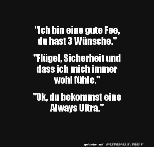 Lustiger Dialog mit der guten Fee