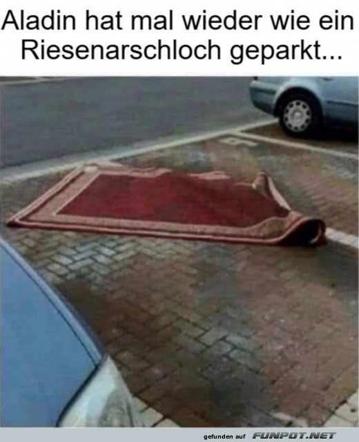 Aladin parkt seinen Teppich ungeschickt