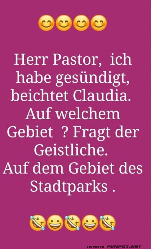 Witz ber Beichte und Stadtpark