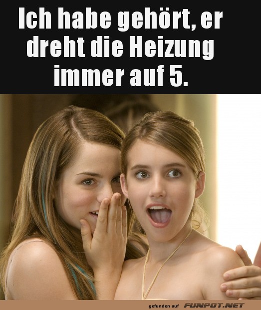 Humor ber das Heizen und berraschung