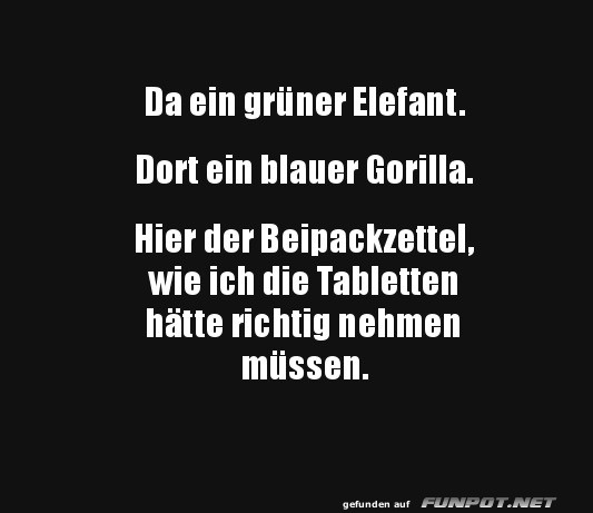 Humor ber grne Elefanten und blaue Gorillas