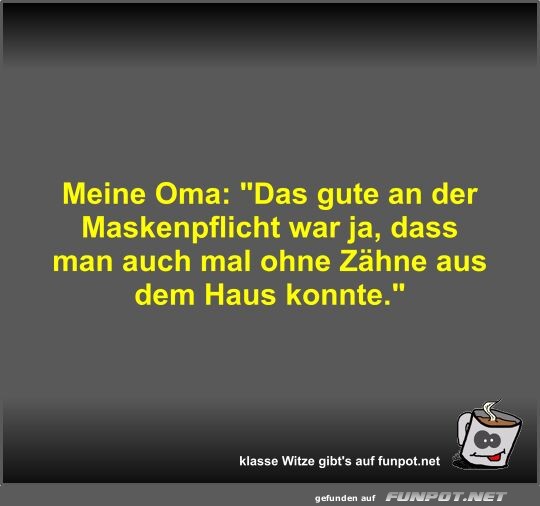 Lustiger Spruch ber Maskenpflicht