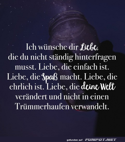 Wnsche fr Liebe, die einfach und echt ist